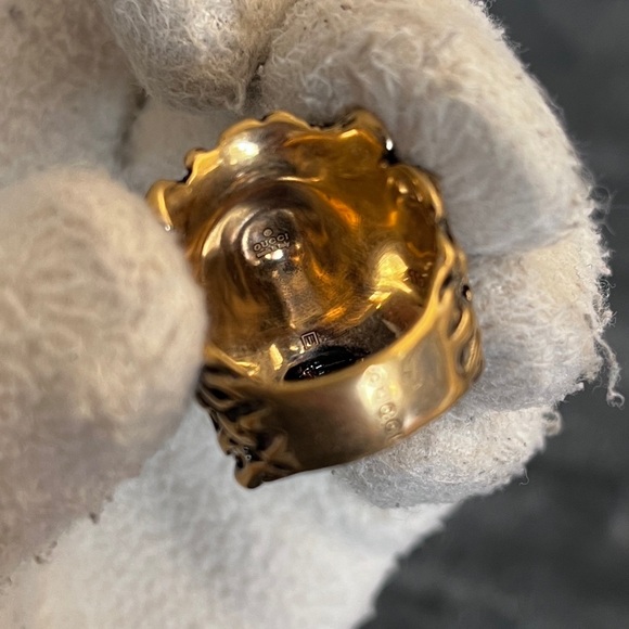 BRAND NEW Classic Gucci Lion Head Bronze Ring Size 19 Large (US 8.75) - Picture 8 of 10